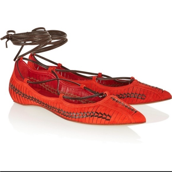 Daniele Michetti Shoes - Daniele Michetti Lace-up Suede Braided Flats